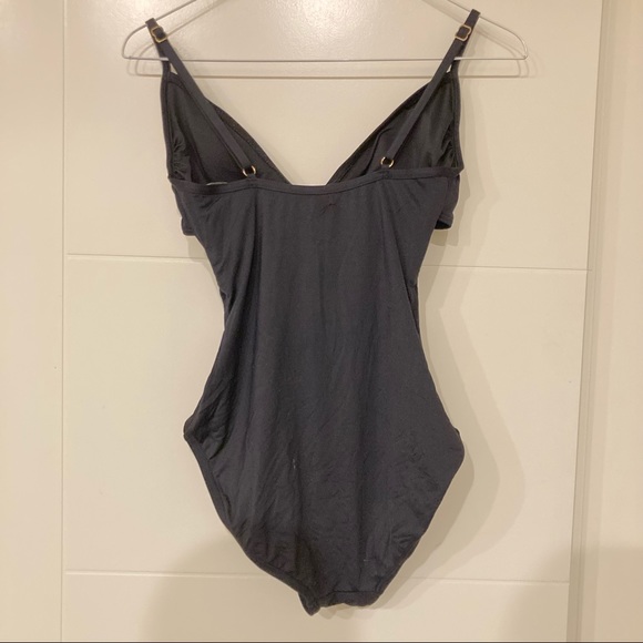 Black peekaboo one piece bathing suit - Picture 3 of 5